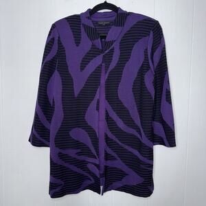 Ming Wang Women’s Purple Cardigan Tank Top Set Size Large